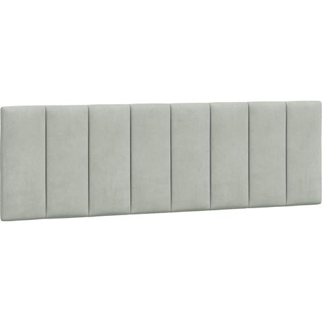 Cabecero de cama acolchado Hanko terciopelo gris claro 160 cm vidaXL