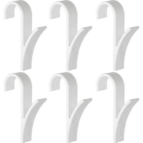 Crochet Pour Radiateur - Crochet Sèche-Serviettes En Plastique ABS Blanc - Pour Salle De Bain Cuisine Et Placard - Lot De 6 (1/5)