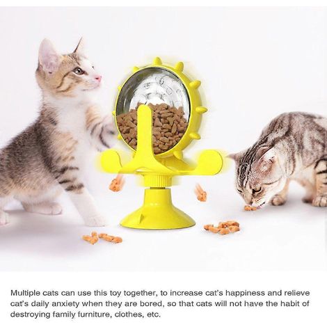 Jouet tournant pour chat (1 pièce) - Moulin à vent anti-fuite de nourriture - Jouet d'entraînement et d'exercice pour chat (1/4)