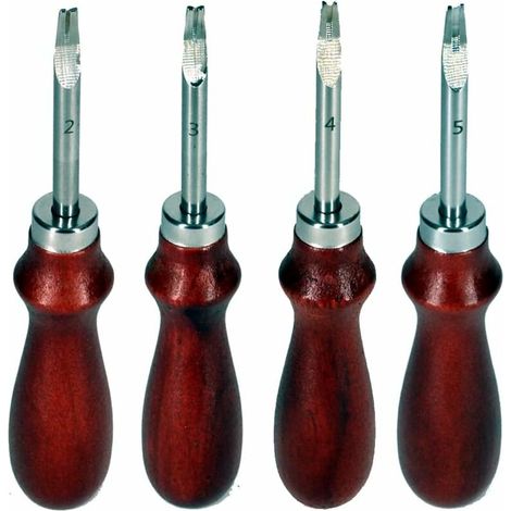 DEESSE SHOP - 4 pièces Edge Skiving, Edge Leather Beveler Craft Keen Edge Beveler Cutting Beveling Leather Skiver Tool for DIY (1,5 mm, 1,2 mm, 1,0 mm, 0,8 mm) (1/4)