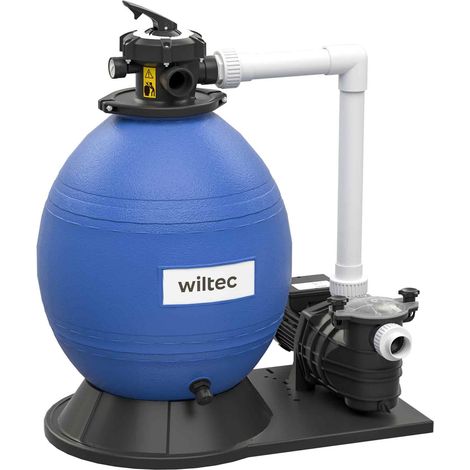 Wiltec Sistema de filtro de arena 750W tanque de filtrado 71l y bomba autocebante 20000L/h piscina
