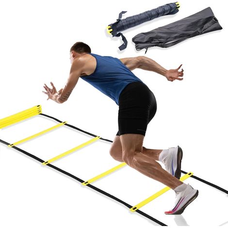 Agility Ladder Coordination Ladder with Heavy Duty Steps, 6 m, Football Coordination Ladder, Sport Ladder, Coordination Ladder for Coordination Training (1/5)