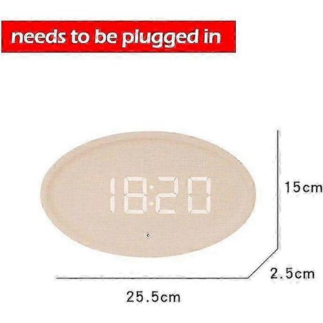 Horloge murale numérique LED, affichage multifonctionnel de la température, de la date et de l'heure, réveil silencieux, convient pour la chambre et le salon, modèle 8. (1/5)