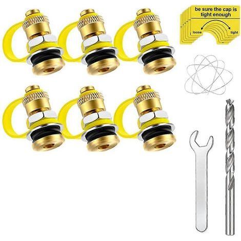 Bouchons d'aération pour bidons d'essence. kit de 6 bouchons d'aération améliorés. compatibles avec tous les réservoirs de carburant des bidons d'essence. (1/5)