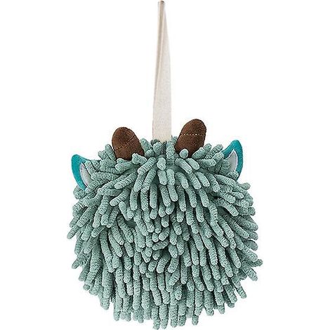 essuie-mains De Salle De Bain Suspendus Avec Boucles De Suspension Animaux Mignons Chenille Serviette Boule Dcorative En Microfibre Moelleuse Pelu (1/5)