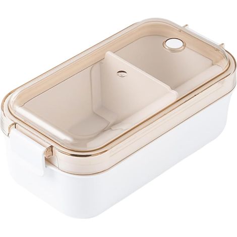 Una lonchera con compartimentos internos, una pequeña caja bento con fruta, de color marrón, perfecta para el jardín de infancia. (1/5)