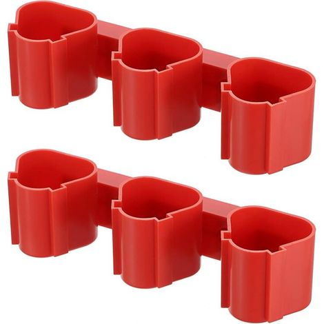 Support de rangement triple vertical pour batteries Makita, Bosch et Milwaukee 12 V/10,8 V (vis incluses), lot de 2 pièces (1/5)