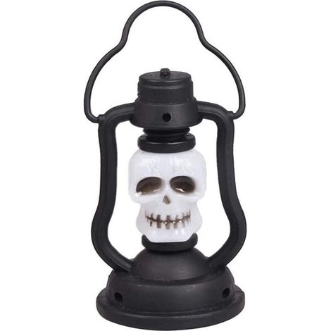 Lanterne LED colorée portable pour Halloween (sachetée, 1 lanterne) Crâne coloré (1/5)