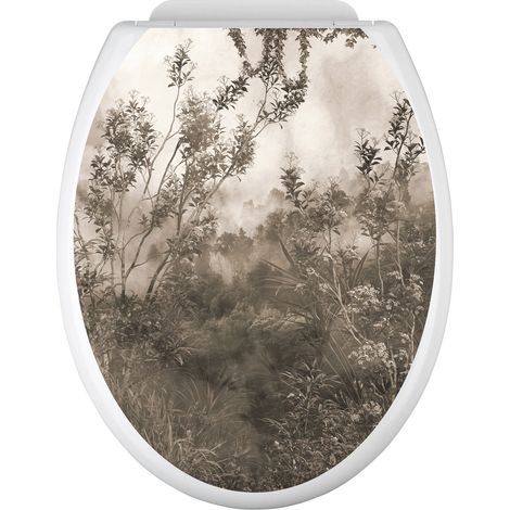 Stickers Abattant WC - Plantes Sauvages - 35x43 cm - Adhésif BRILLANT (1/2)