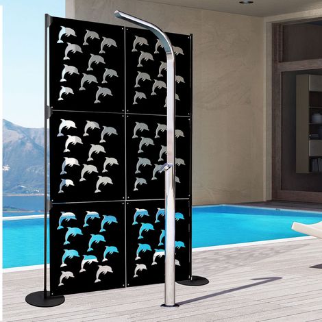 DOLPHIN - Panneau ajouré en PVC - Brise-soleil - Couleur : noir - Dimension : 50x150 cm