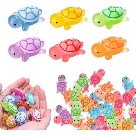 Lot de 60 Figurines Tortue En Résine Lumineuse 2,3cm Décoration Jardin Aquarium Loisir Créatif (1/5)