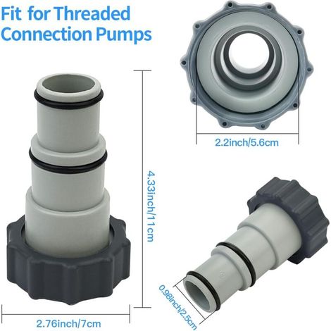 Adaptateurs de tuyau de piscine - Pour pompe à chaleur de piscine - Raccord pour tuyau de piscine de 32 mm et 38 mm - Accessoires de rechange