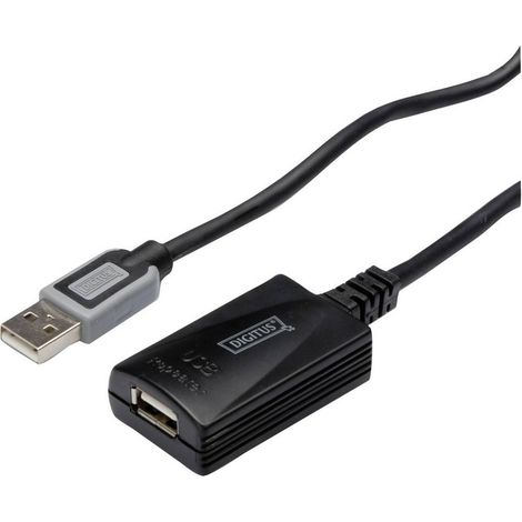 Rallonge Digitus DA-70130-4 USB 2.0 [1x USB 2.0 type A mâle - 1x USB 2.0 type A femelle] 5.00 m noir 1 pc(s) (1/3)