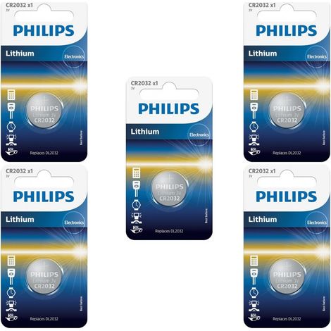 .5 Piles Philips CR2032.