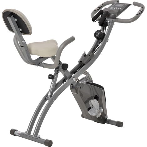 Cyclette Magnetica Pieghevole 97x51x115 cm con Bande Elastiche in Acciaio Grigia (1/5)