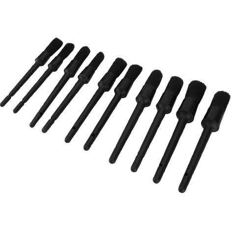 Kit 10 brosses de détail pour nettoyage auto, pinceaux de dépoussiérage intérieur/extérieur, jantes, bouches d'aération, outil de récurage polyvalent (1/5)