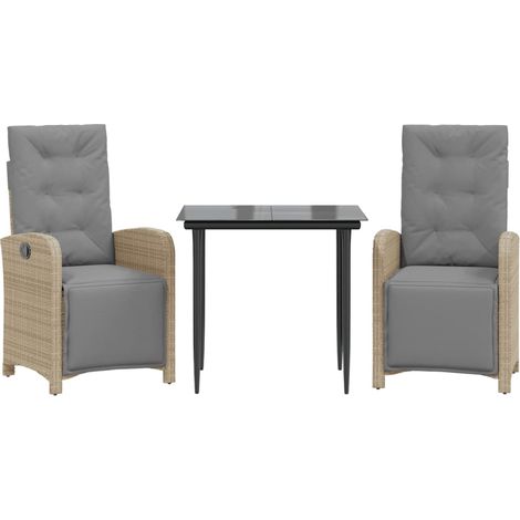 Maison Exclusive - Sillas y mesita de jardín 3 piezas ratán sinté (1/5)