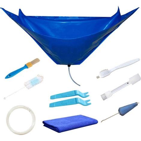 Housse de nettoyage pour climatiseur divisé PVC imperméable Design d'évacuation Taille extensible jusqu'à 92 cm Kit complet avec accessoires (1/5)