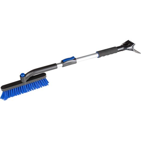 Schneebürste und Eiskratzer 3in1, Auto-Eisschaber mit Schneebesen teleskopierbar 77-100 cm schwarz/blau (1/4)