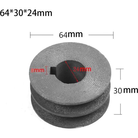 Poulie À Courroie Trapézoïdale - Type A Double Rainure - Fonte - Diamètre 50 À 94 Mm - Pour Outils Motorisés (1/5)