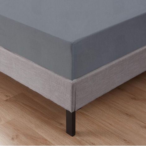 Lenzuolo Sotto Con Angoli Elastici 100% Puro Cotone Grigio - Singolo (1/5)