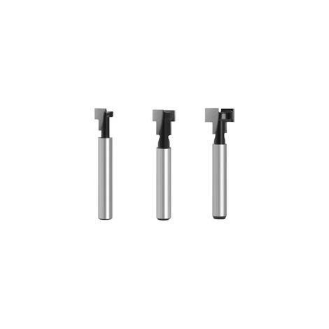 (6mm shank,3pcs set)Fraise à trou de serrure noire à tige de 6 mm, 1/4 po, for rainure en T, for le travail du bois, fraise à surfacer