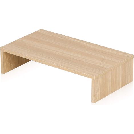 Support d'écran en bois pour moniteur, ordinateur portable, PC, télévision, idéal pour le bureau à domicile, 40 x 30 x 9,6 cm, couleur chêne (1/5)