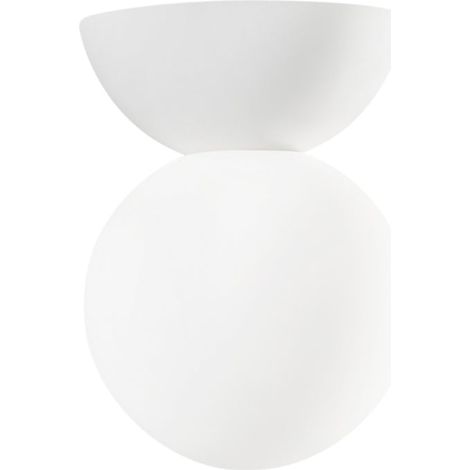 "Plafoniera KISS in gesso e acrilico bianco"