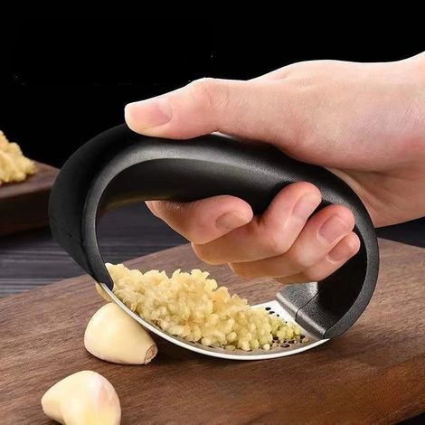 Presse-ail en acier inoxydable, hachoir à ail manuel, outil pour hacher l'ail, accessoires de cuisine pour fruits et légumes (1/5)