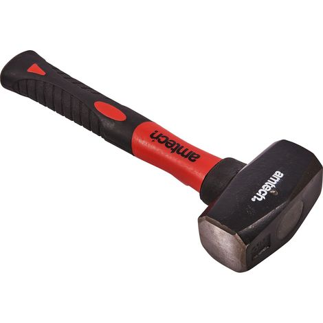 1KG LUMP HAMMER SLEDGE FIBREGLASS SHAFT RUBBER GRIP HANDLE A0450