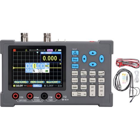 Jeffergarden Oscilloscope numérique 3 en 1, générateur de Signal multimètre 120M 250MSa/s, affichage 3,2 pouces, 2 canaux-DOU