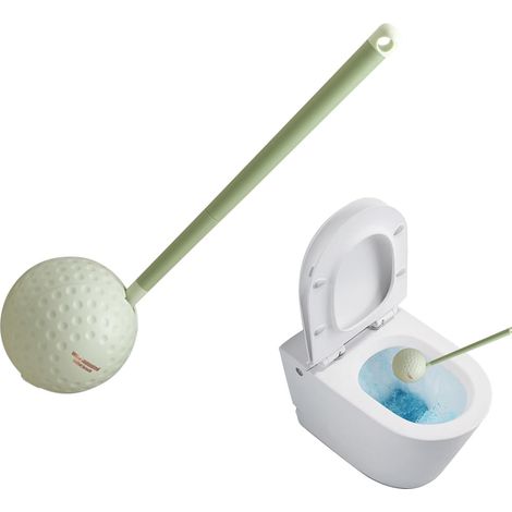 Brosse pour Cuvette De WC Nettoyant De Salle De Bain en Forme De Balle De Frotteur de Toilettes à Long Manche pour Salle de Bain Appartement Maison Camping-Car Toilettes Hôtel Dortoir (1/5)