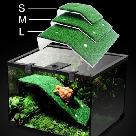 Accessoires pour aquarium avec plateforme solaire en forme de tortue L (1/5)