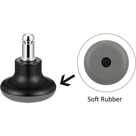 Lot de 5 roulettes pivotantes de rechange pour chaise, patins de tabouret à profil haut de 2 pouces (noir) (1/5)