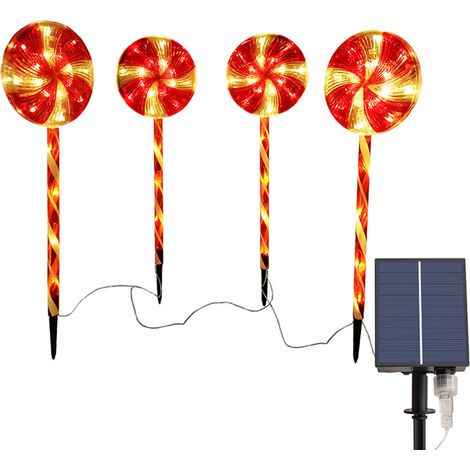 1 Guirlande lumineuse Solaire, LED étanche, Rouge et Blanc, Jardin, Noël (1/5)
