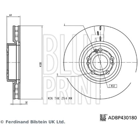 Lot de 2 Disques de frein Blue Print ADBP430180 MERCEDES-BENZ 167 421 06 01