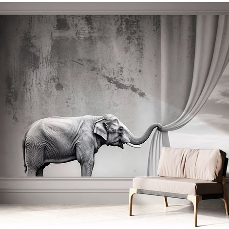 Tapete Selbstklebend - Fototapete mit Motiv - Wandtapete modern - Wanddeko Surrealistischer Elefant 312x219 cm (1/5)