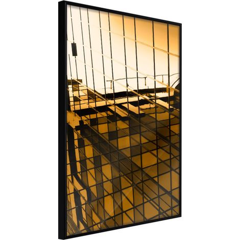 Affiche Murale Encadrée "Steel and Glass Yellow" 30 x 42 cm Noir