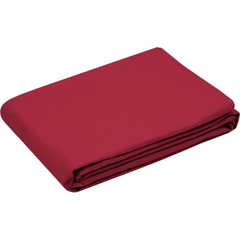 Housse de couette en percale de coton uni 240 x 220 cm Elysée rouge (1/3)