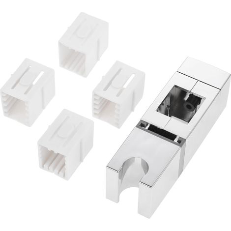 Support de douche réglable - Pas d'enlèvement de barre de douche support de barre de douche avec quatre tailles de fixations de barre de levage slip-on - Idéal pour tout rail de douche (1/5)
