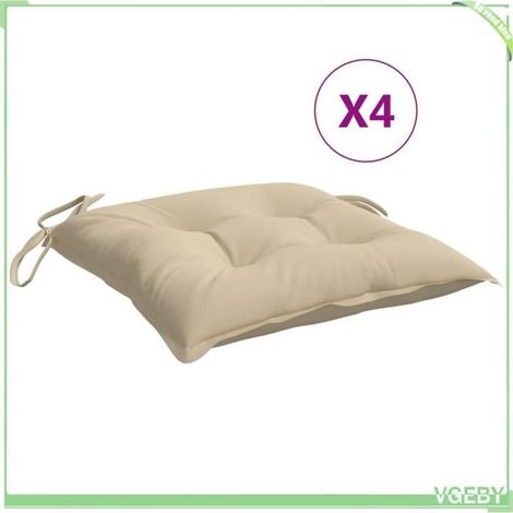 361517 Coussins de palette lot de 4 beige 50x50x7 cm tissu oxford (1/5)