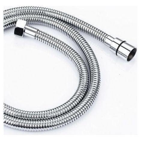 Flexible de douche 2m en acier inoxydable – Tuyau anti-torsion G1/2 – Compatible avec toutes les pommes de douche standard-Chrom (1/5)