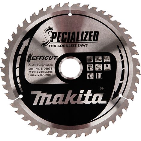 Hojas de sierra "EFFICUT" para madera, para sierras radiales inalámbricas MAKITA