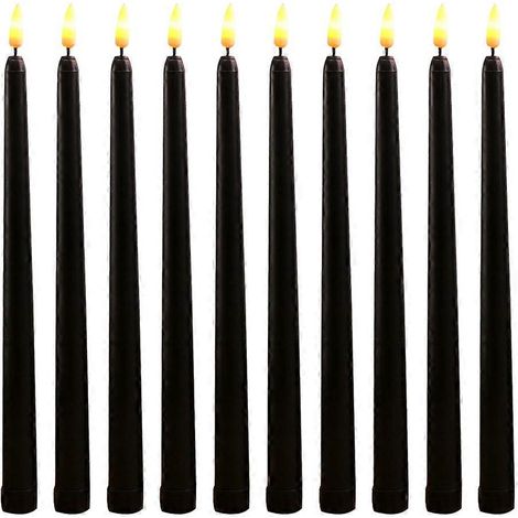 Lot de 10 bougies chauffe-plat électriques sans flamme Menorah, bougies lumineuses LED pour Halloween, bougies vacillantes (1/5)