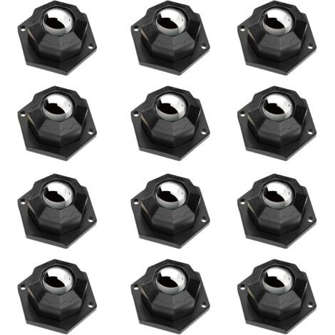 12 pièces Roulettes pour Meubles Adhésives Roulette Charge Lourde Roulette Pivotante avec Vis pour Petits Meubles, Boîte de Rangement, Étagères (Noir) (1/5)
