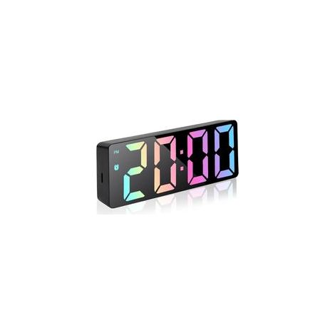 1 Pièces Réveil Numérique LED Horloge Digitale, Reveil Matin avec Température, Date, Luminosité Réglable, Snooze, Pendules Électroniques Gros Dormeur pour Chambre Bureau Salon (1/5)