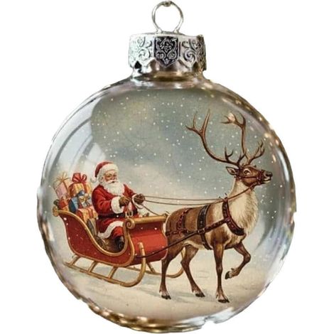 Vintage-Weihnachtsbaumschmuck aus Acryl, klassische Weihnachtsdekoration, bruchsicher, mehrfarbig (1/5)