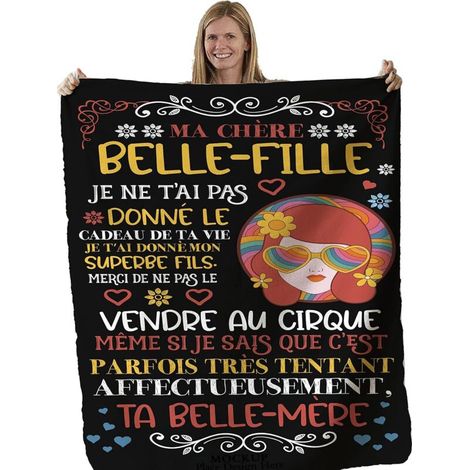 Bardusch-Plaid personnalisé “pour ma belle-fille” 130×150 cm, cadeau original (mariage/Noël) (1/5)