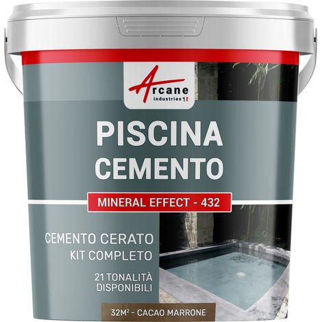 Kit microcemento color grigio topo per piscina in calcestruzzo - 32 m² Marrone Cacao - ARCANE INDUSTRIES