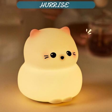 Sonew Niedliches Katzen-Nachtlicht, Silikon-Katzenlampe für Kinder mit 3 Babypflege-Nachtlichtern (1/5)